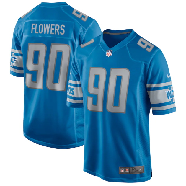 mens nike trey flowers blue detroit lions game jersey
